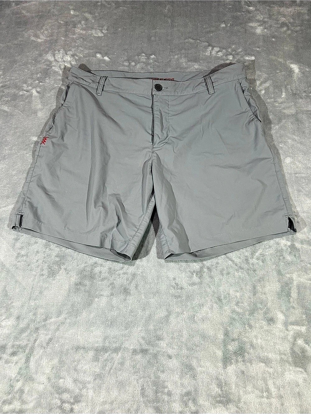 Rhone Chino Shorts Gray Men’s Solid Flat Front Button Pockets 7” Inseam